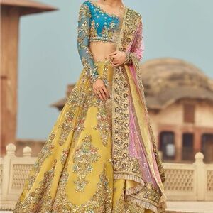 Faiza Saqlain Pakistani bridal lengha lehenga